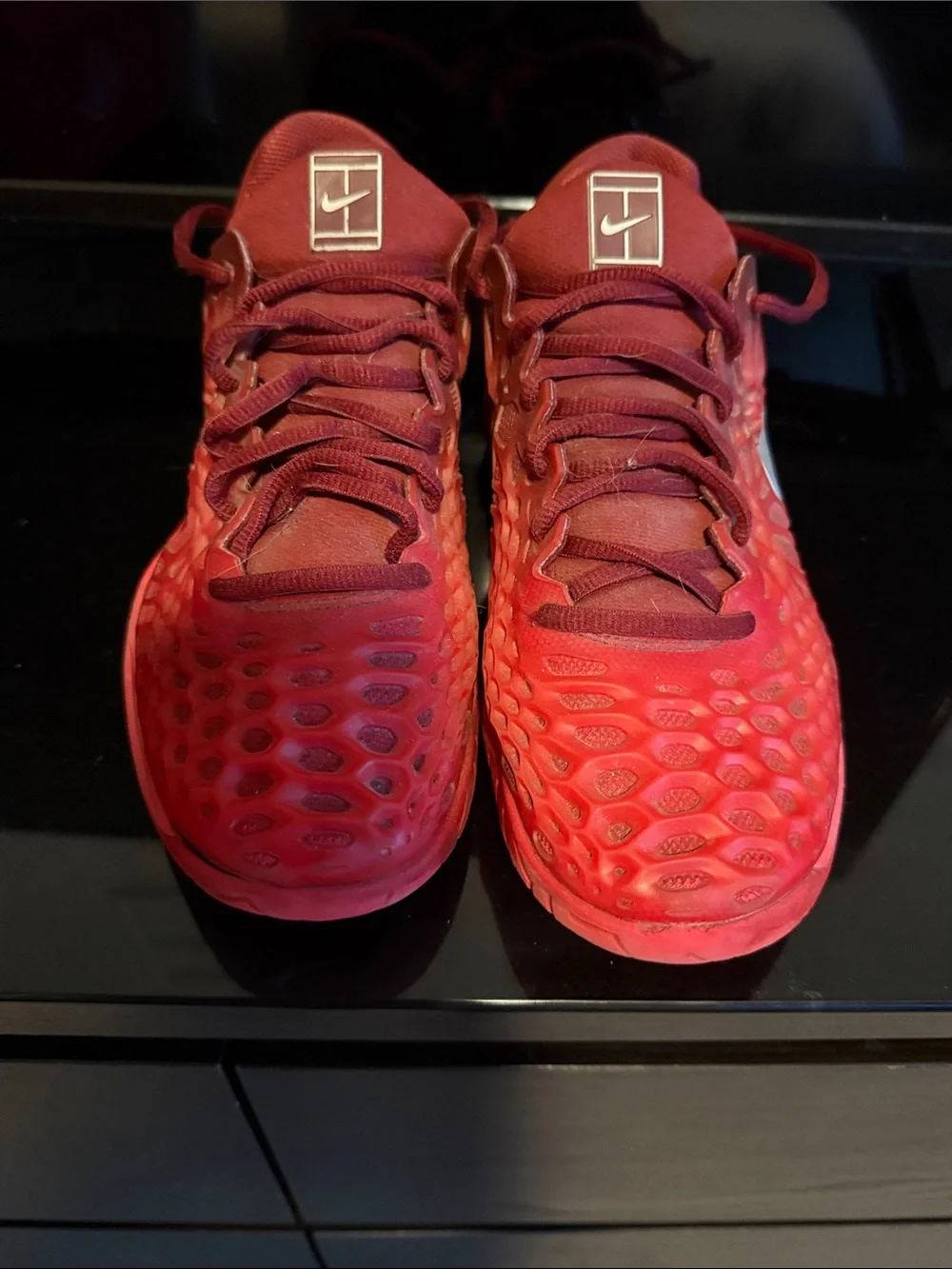 Nike Kids Red Mesh-Look Athletic Sneakers